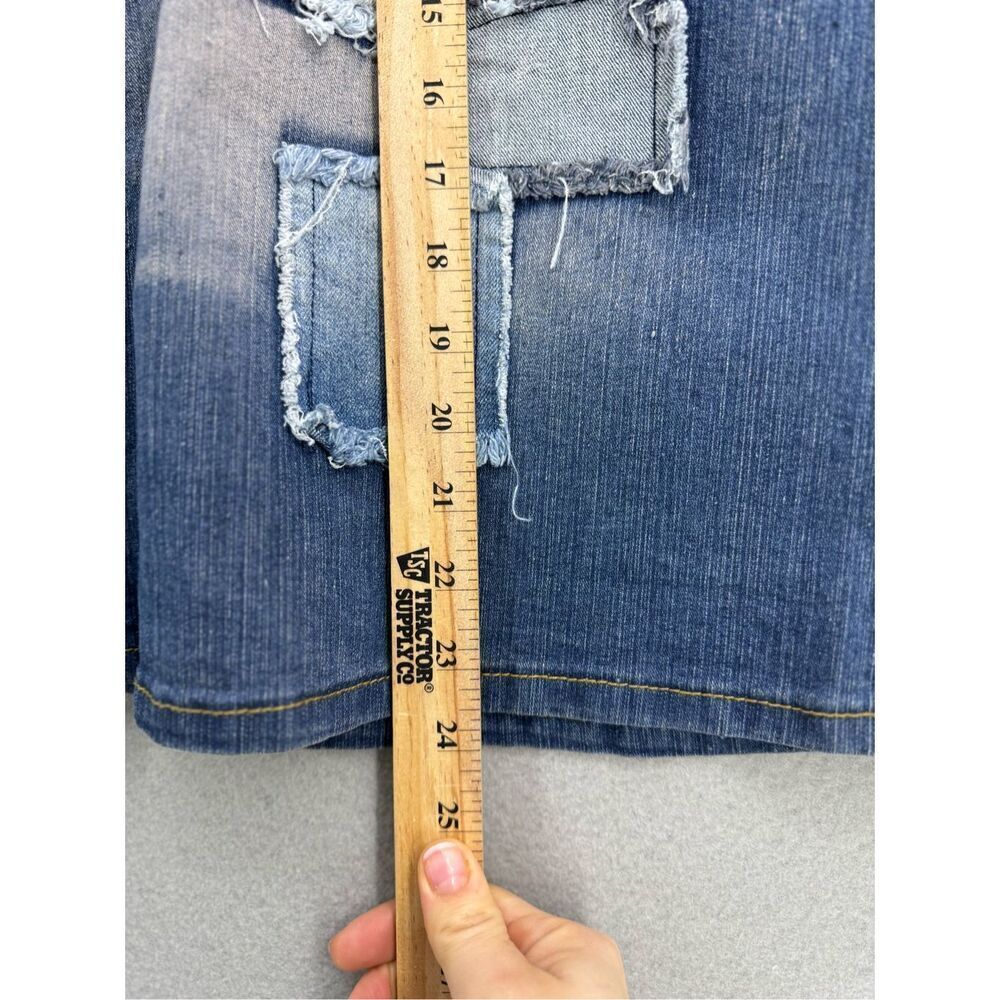 Be-Girl Basic Womens Blue Patchwork Distressed De… - image 7